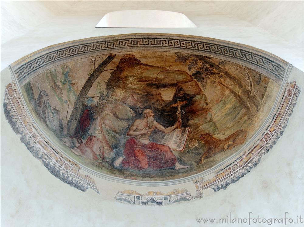 Milan (Italy) - Fresco of St. Jerome penitent in the Basilica of San Lorenzo Maggiore